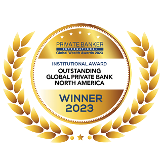 Outstanding Global Private Bank award logo 2023