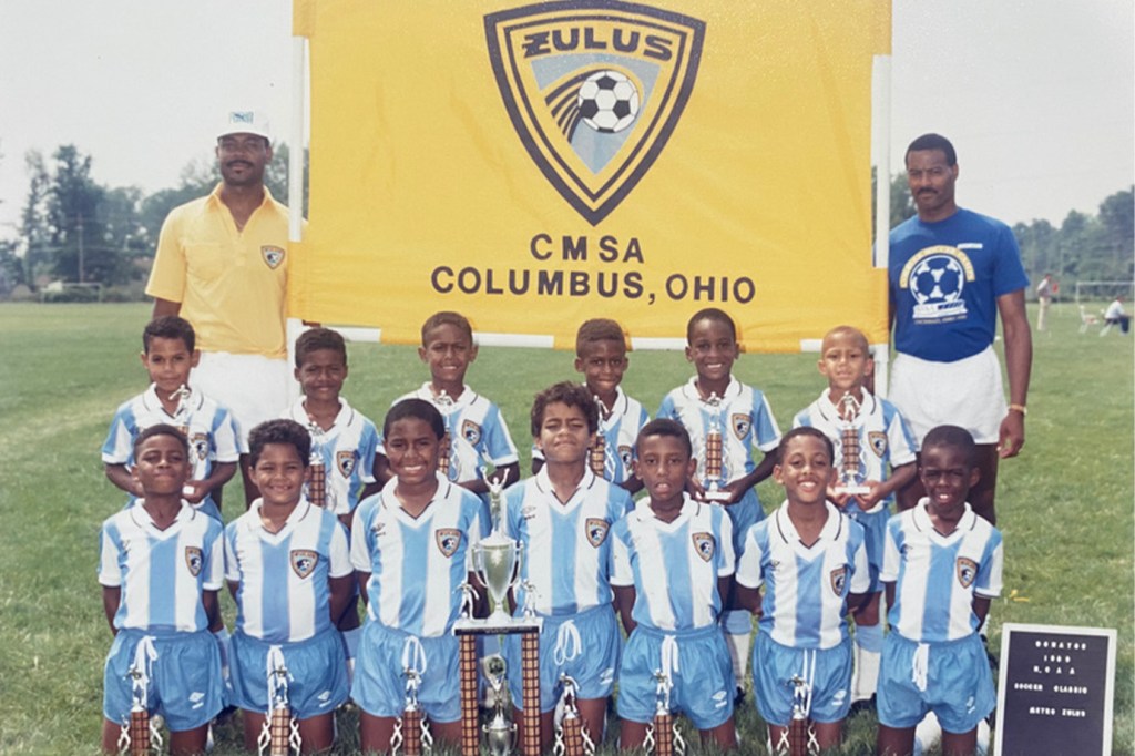 Dr. Anthony Williams (back right) during his days coaching the Zulus soccer team.